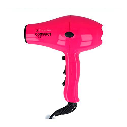 Secador de Pelo de Viaje Profesional con Difusor Compacto Ligero Potente Rosa (Pink) 2100W Everywhere By AGV