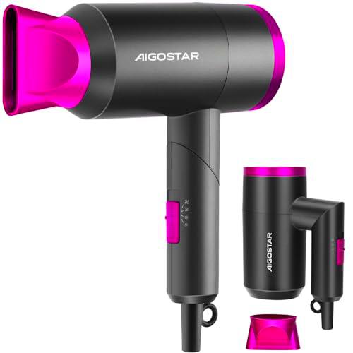 Aigostar Diane 32QYD - Secador de pelo, 1800W, ocupa poco espacio: mango plegable