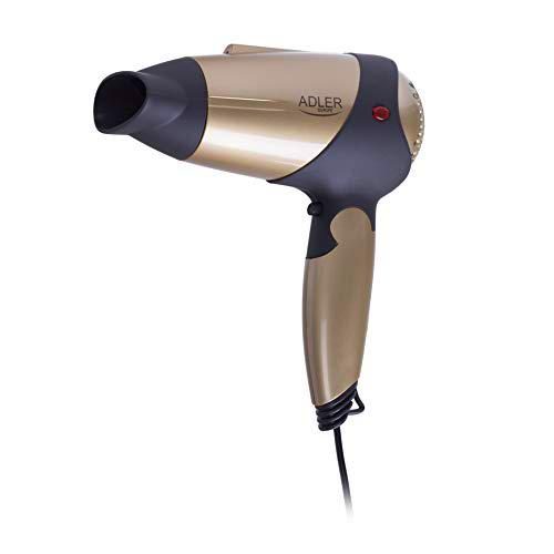 Adler AD 2223 Negro, Oro 1600 W - Secador de pelo (Negro