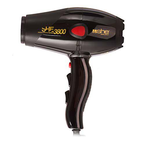 SHE she-3800.Negro secador de pelo, Negro